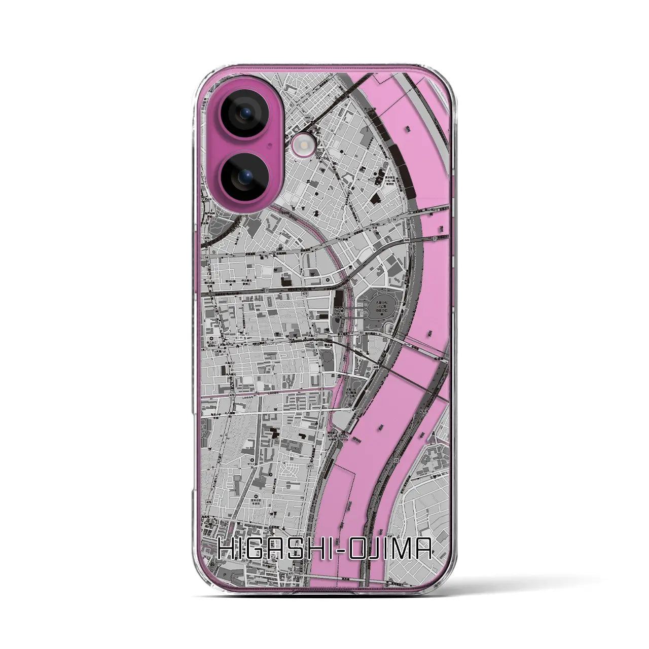 【東大島(東京都)】地図柄iPhoneケース(クリアタイプ)