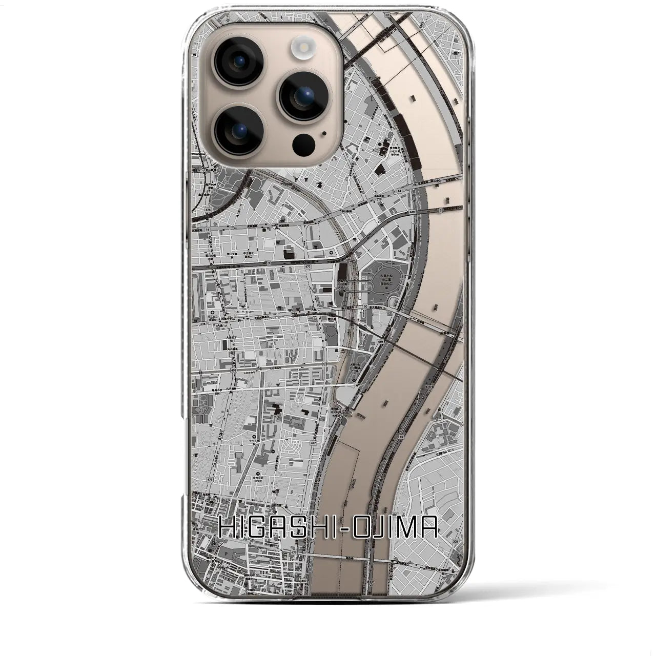【東大島(東京都)】地図柄iPhoneケース(クリアタイプ)