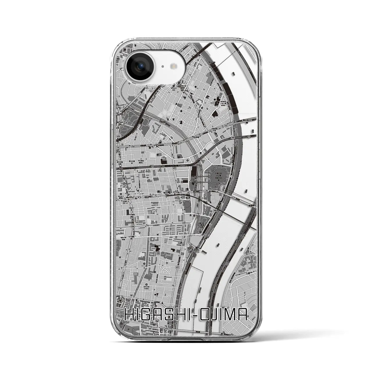 【東大島(東京都)】地図柄iPhoneケース(クリアタイプ)