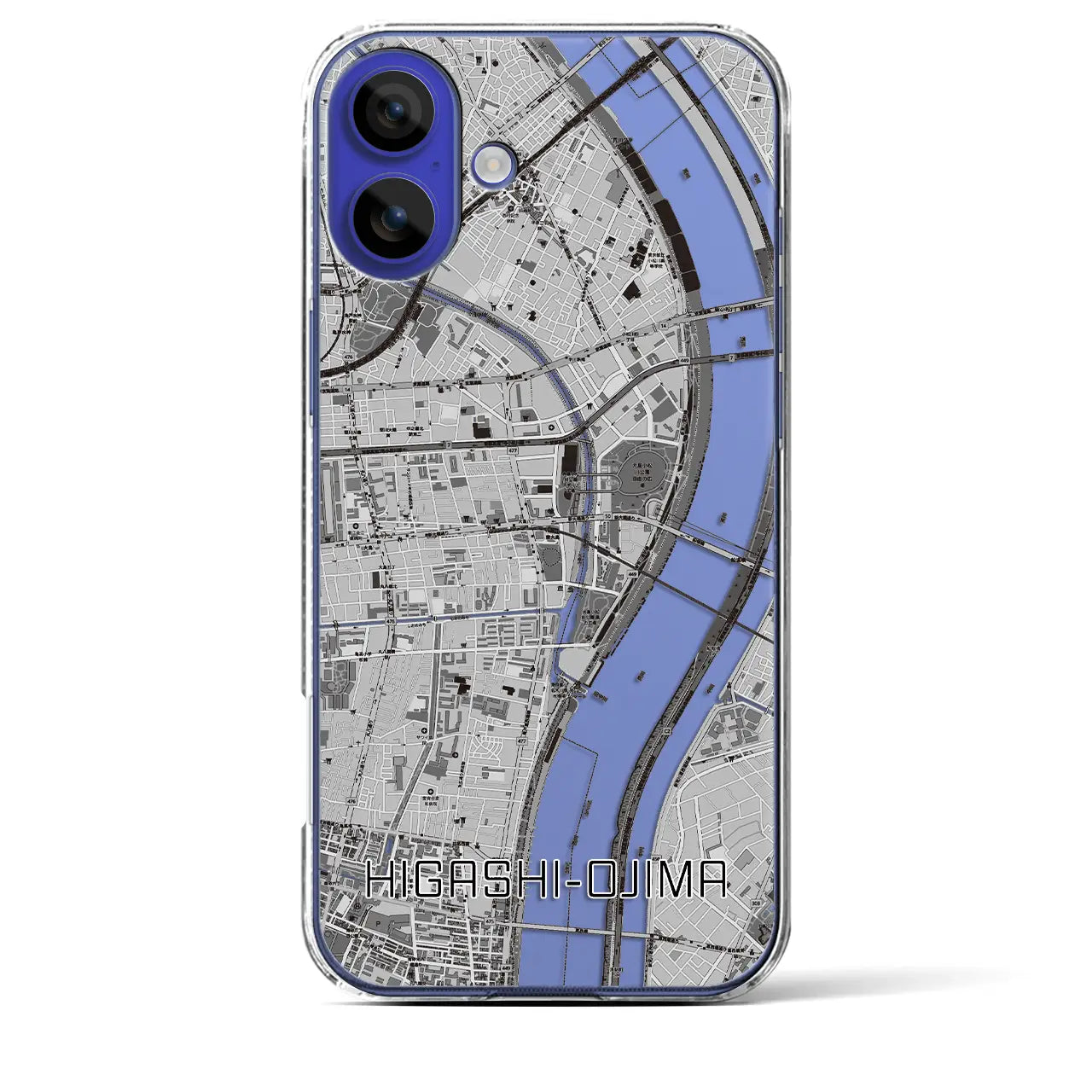 【東大島(東京都)】地図柄iPhoneケース(クリアタイプ)