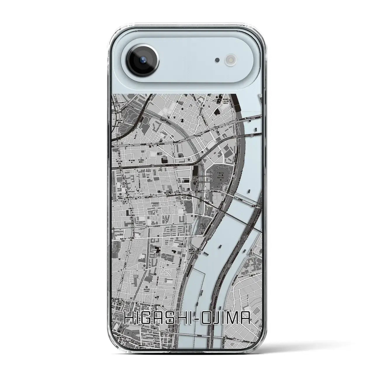 【東大島(東京都)】地図柄iPhoneケース(クリアタイプ)モノトーン・iPhone 17 Pro Max 用