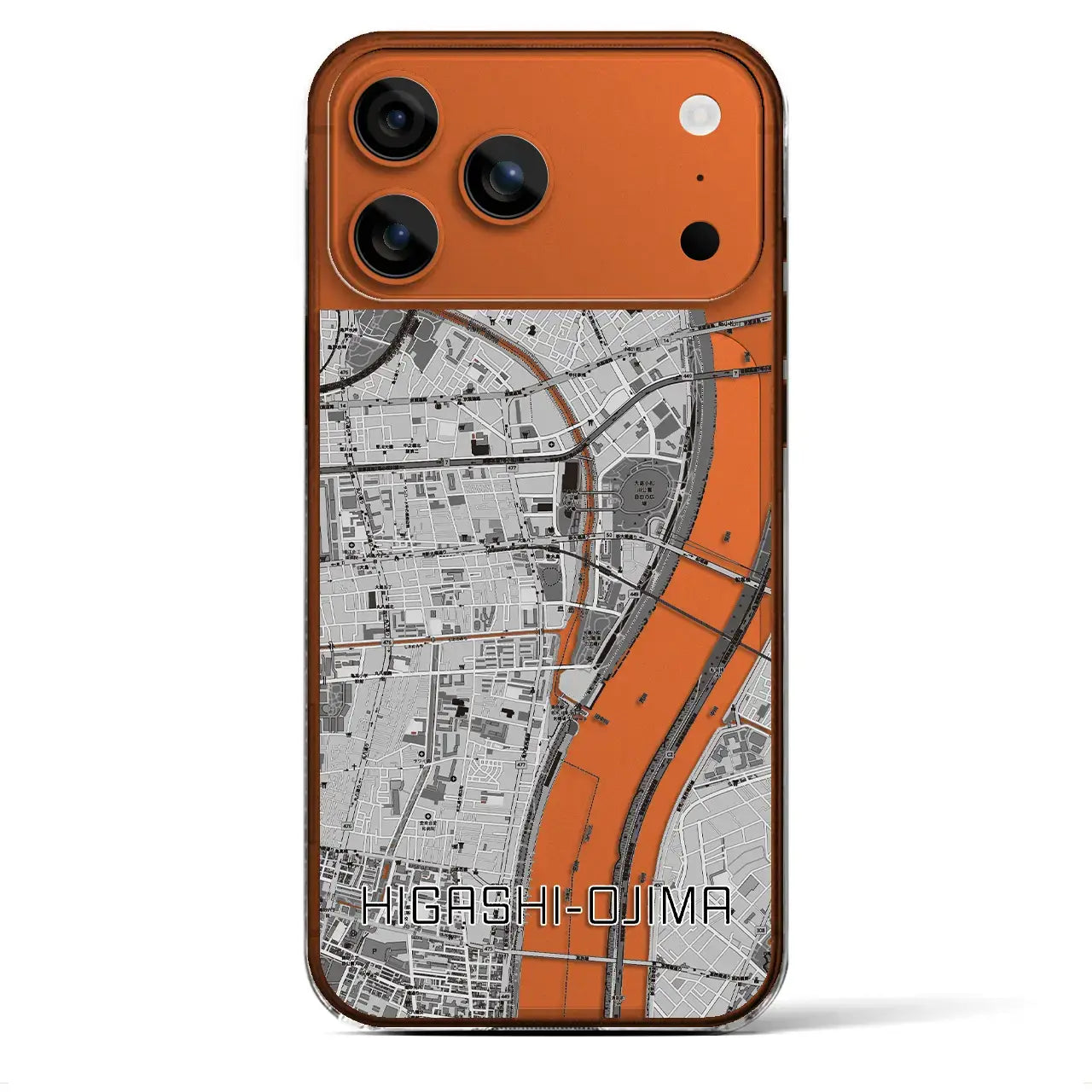 【東大島(東京都)】地図柄iPhoneケース(クリアタイプ)