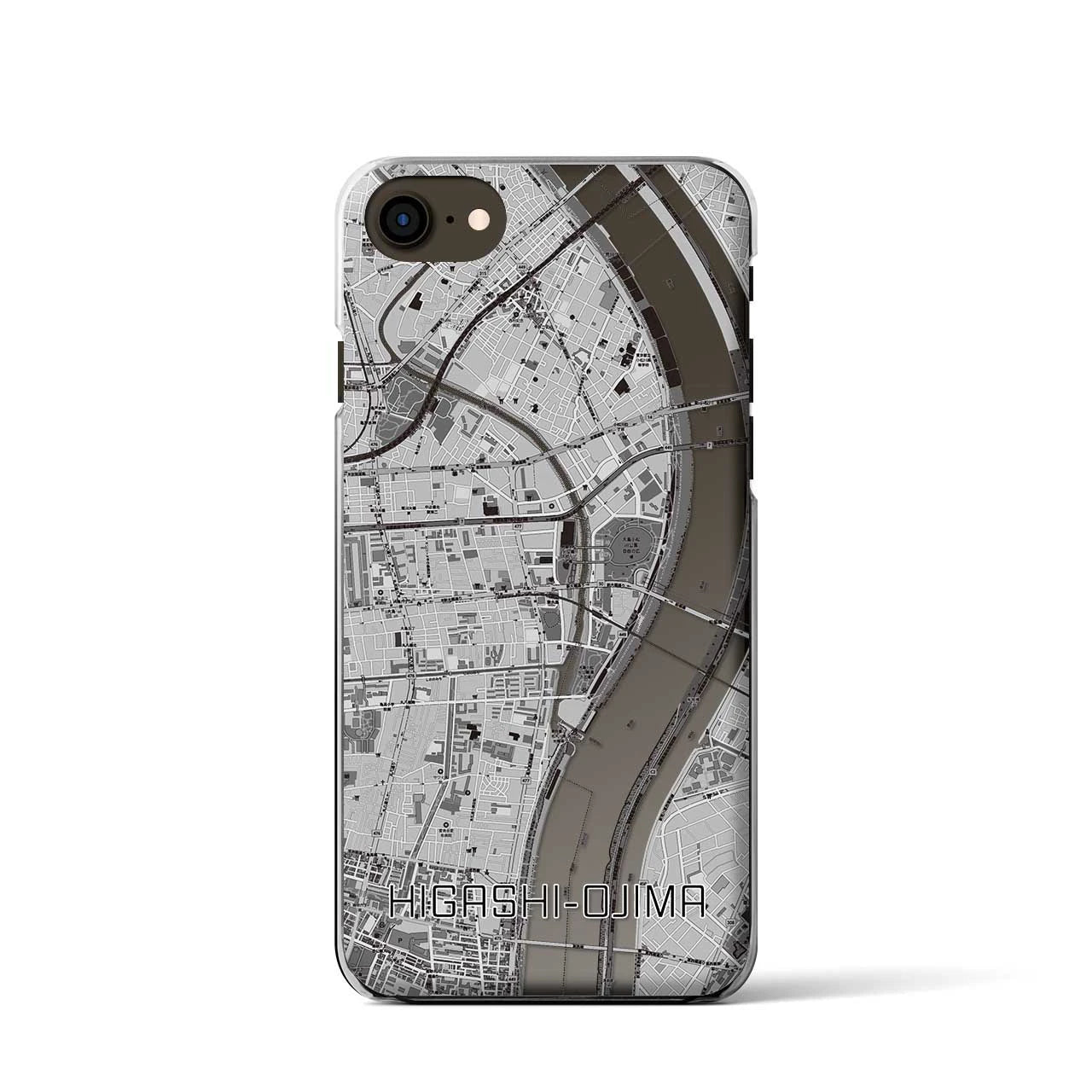 【東大島(東京都)】地図柄iPhoneケース(クリアタイプ)