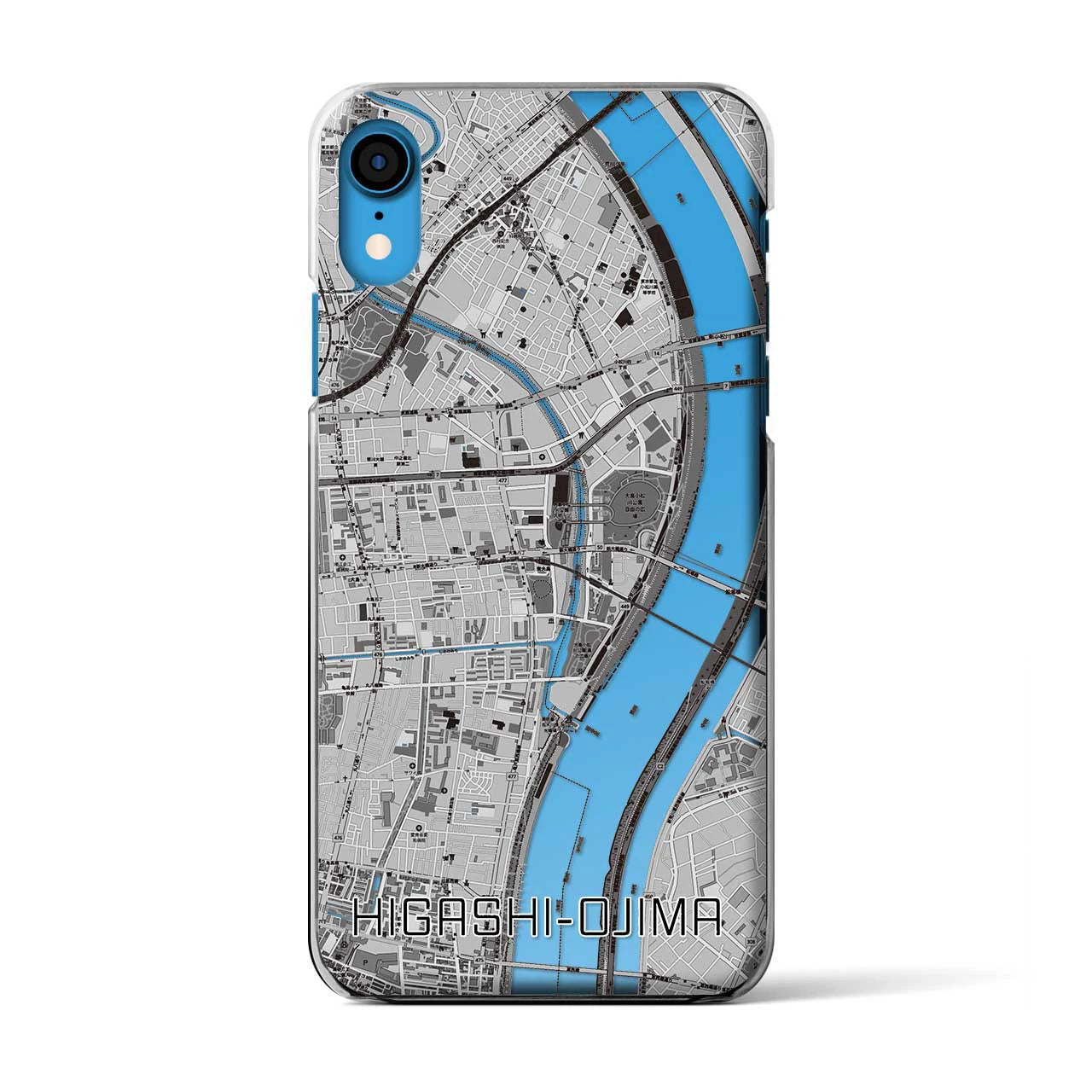 【東大島(東京都)】地図柄iPhoneケース(クリアタイプ)