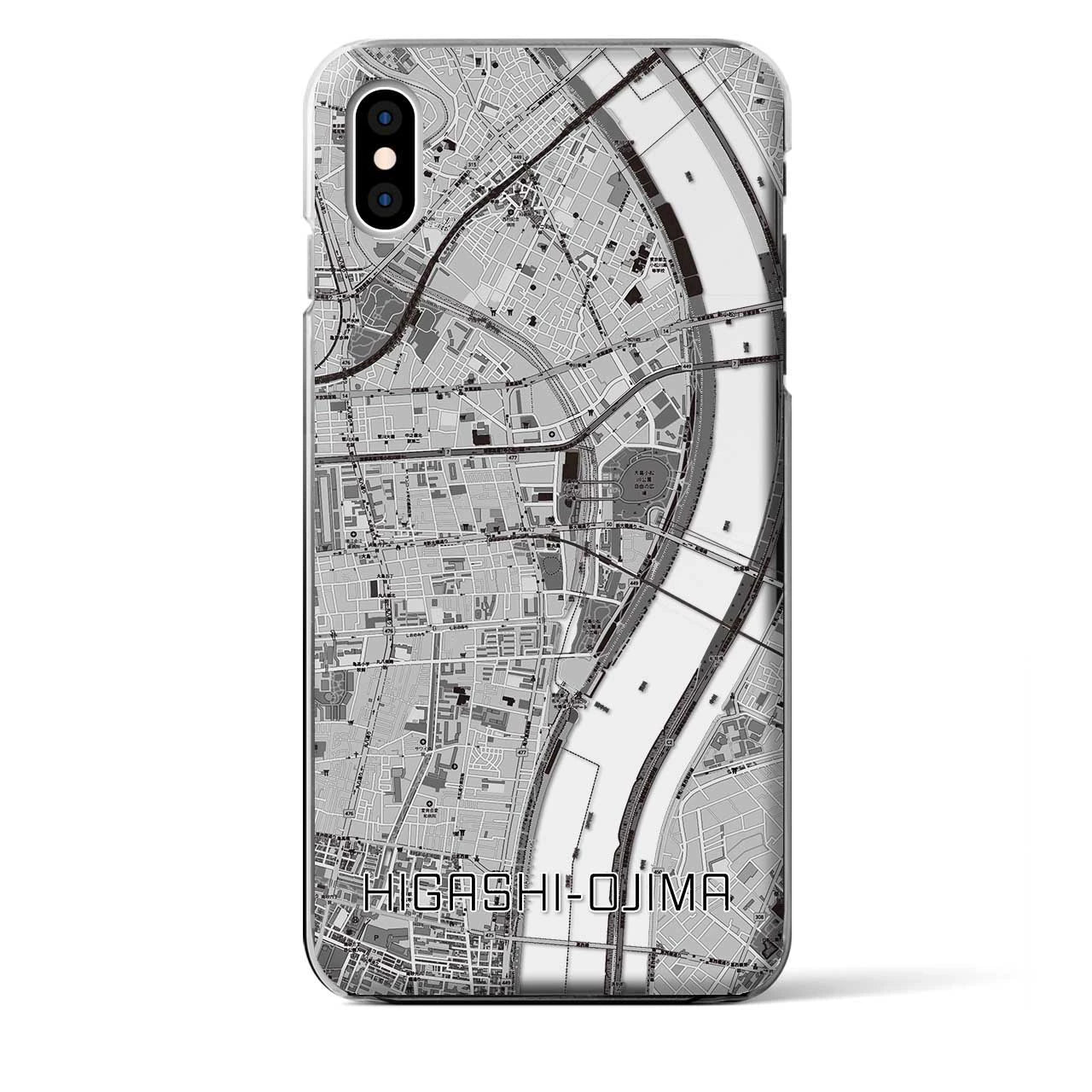 【東大島(東京都)】地図柄iPhoneケース(クリアタイプ)