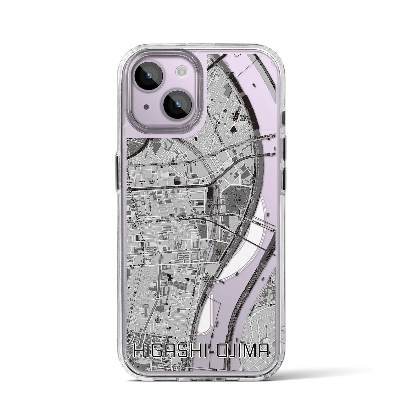 【東大島(東京都)】地図柄iPhoneケース(MagSafeタイプ)