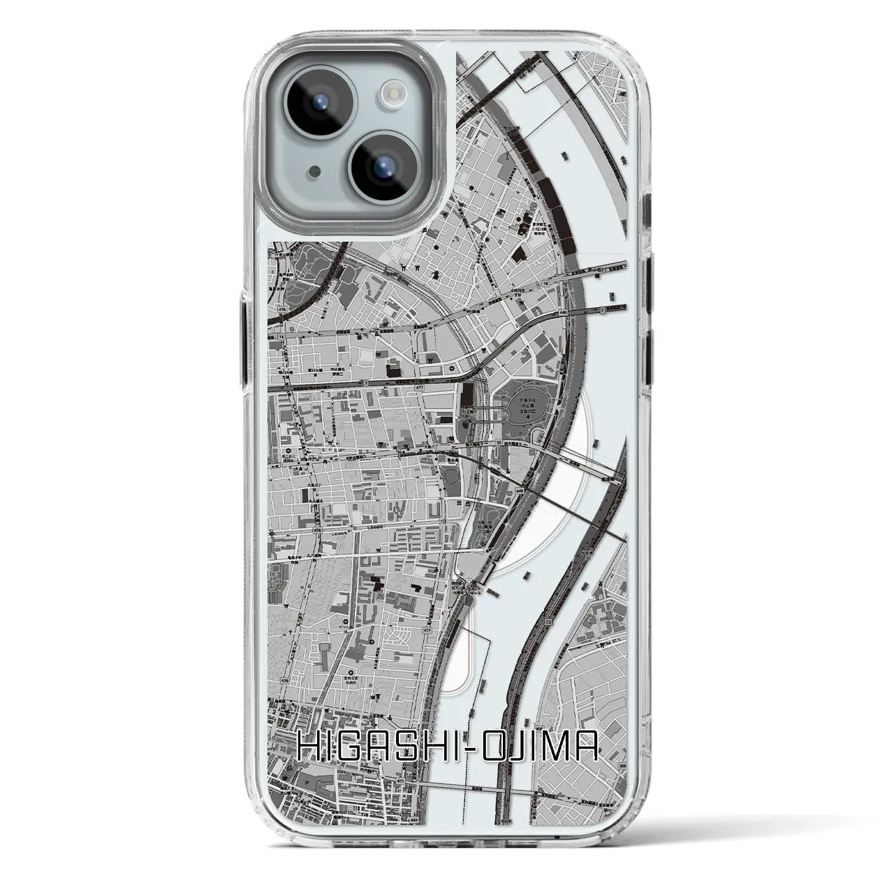 【東大島(東京都)】地図柄iPhoneケース(MagSafeタイプ)