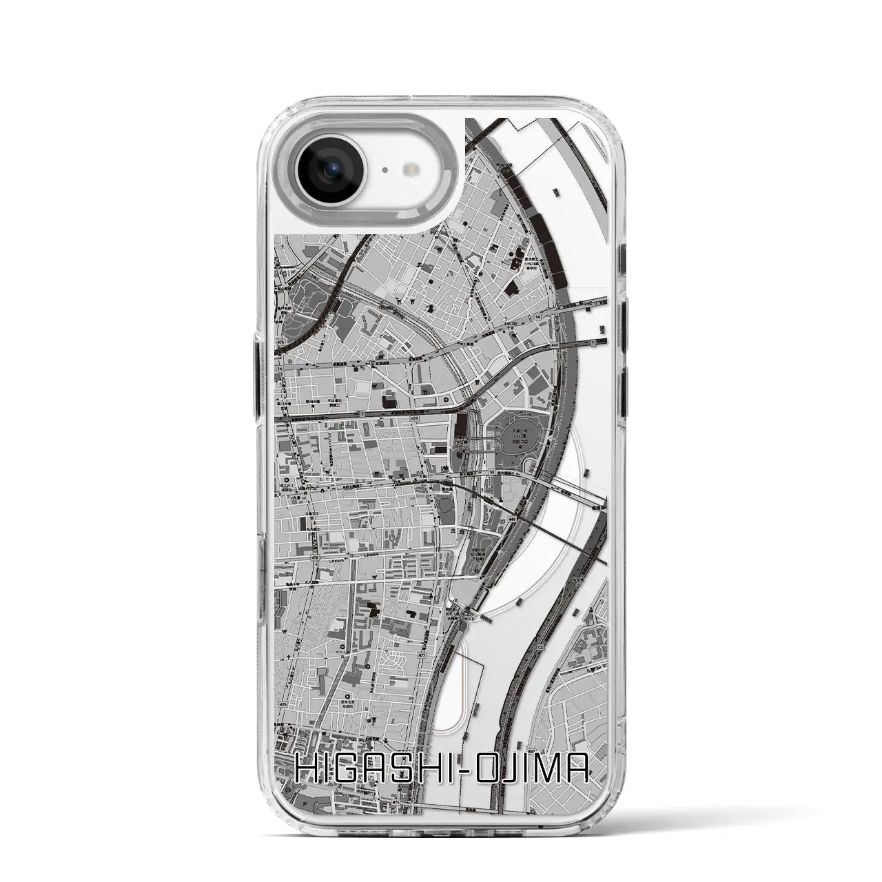 【東大島(東京都)】地図柄iPhoneケース(MagSafeタイプ)