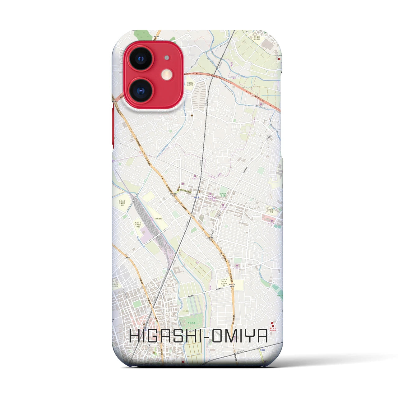 【東大宮(埼玉県)】地図柄iPhoneケース(バックカバータイプ)