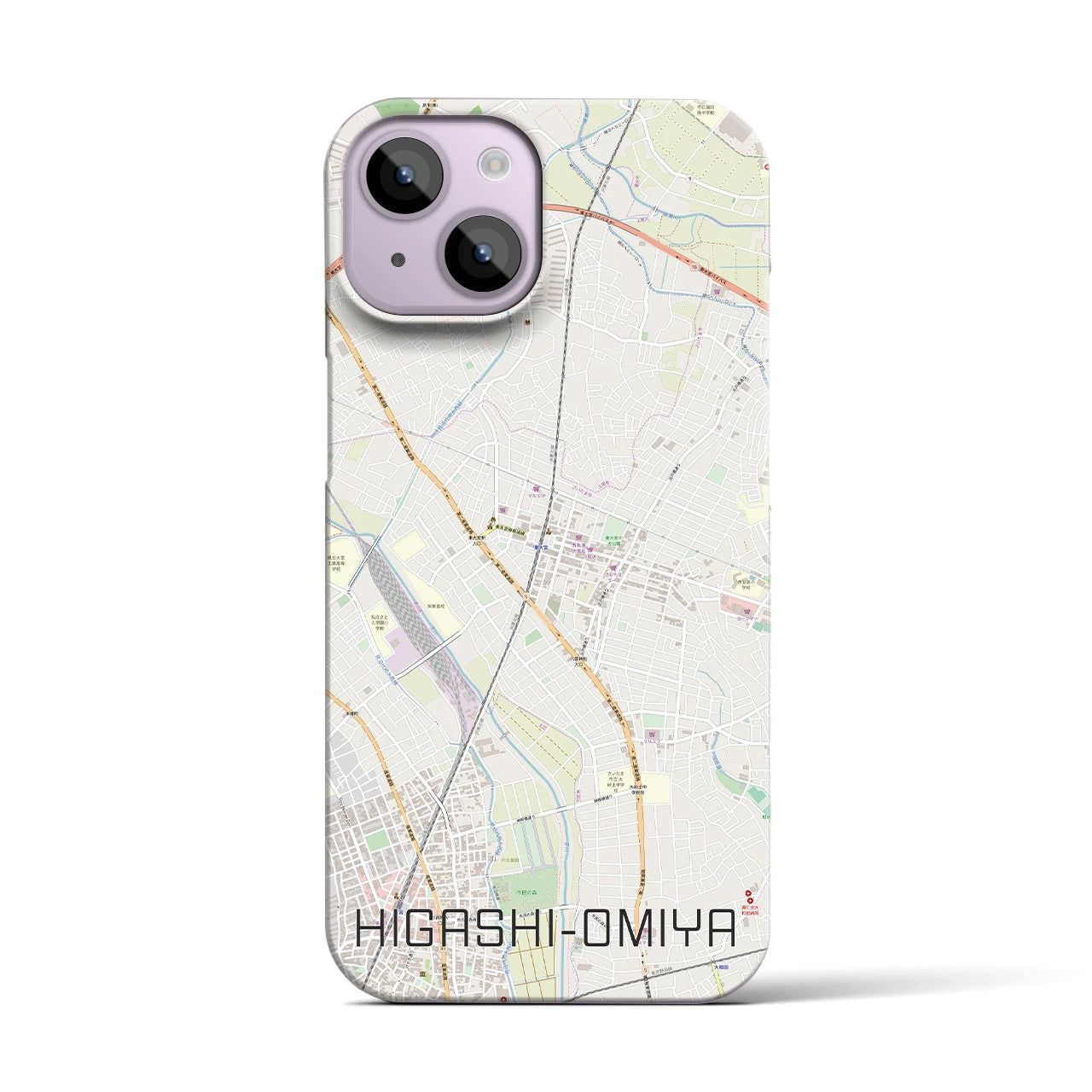 【東大宮(埼玉県)】地図柄iPhoneケース(バックカバータイプ)