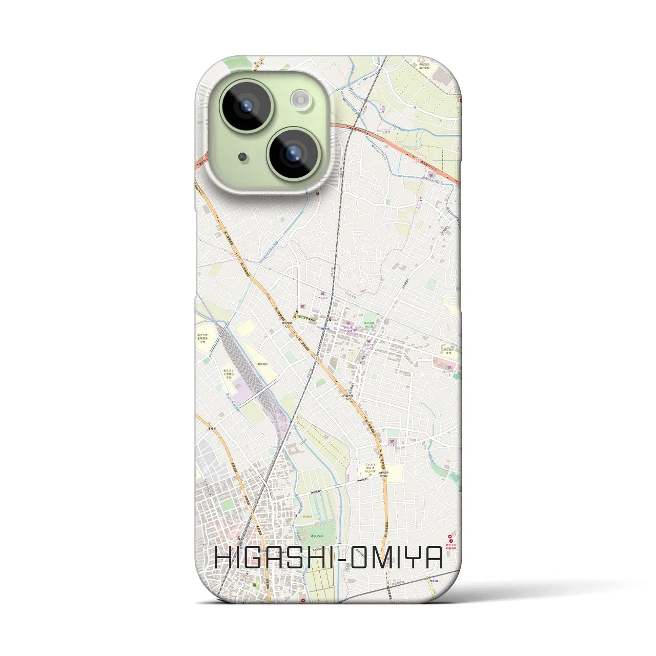 【東大宮(埼玉県)】地図柄iPhoneケース(バックカバータイプ)