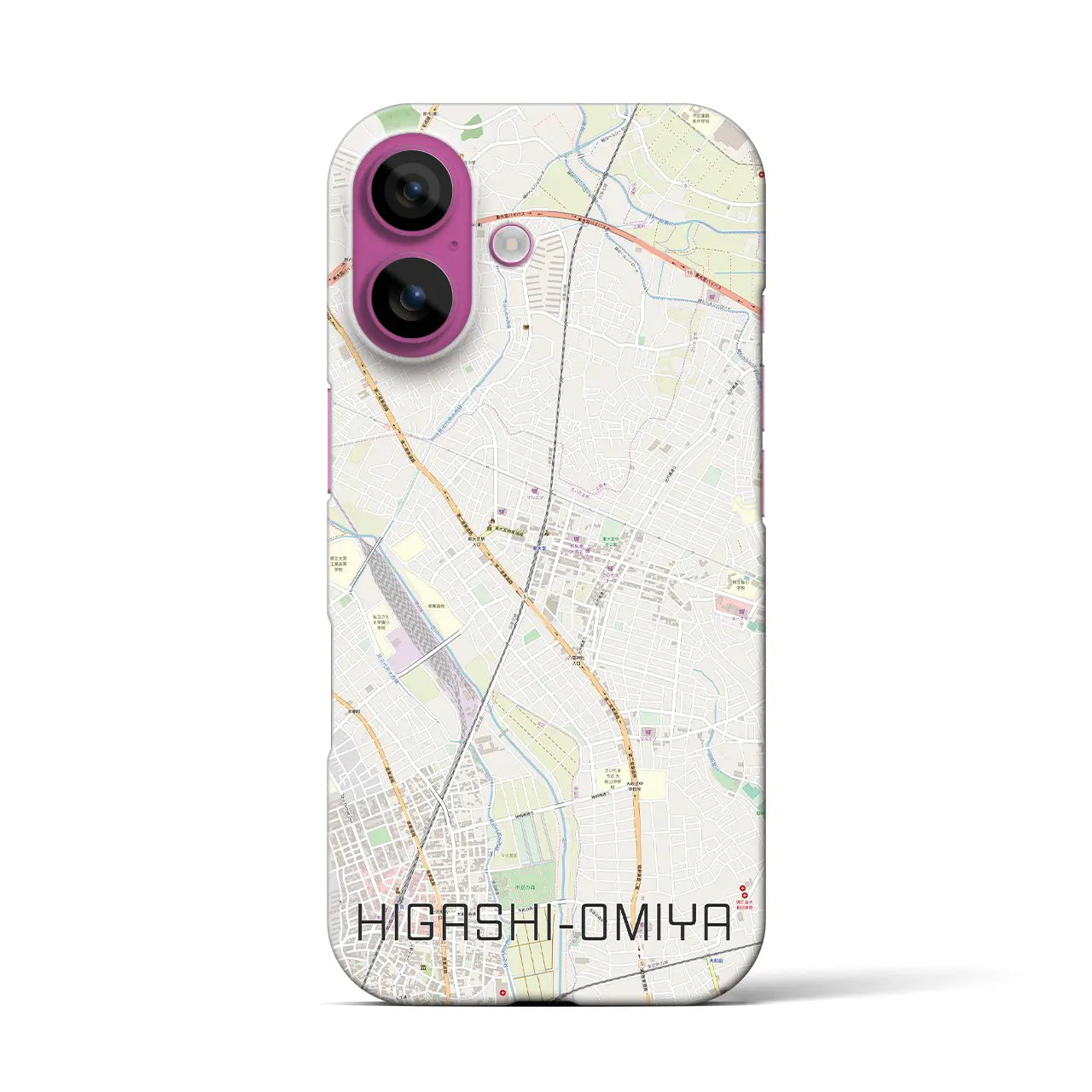 【東大宮(埼玉県)】地図柄iPhoneケース(バックカバータイプ)