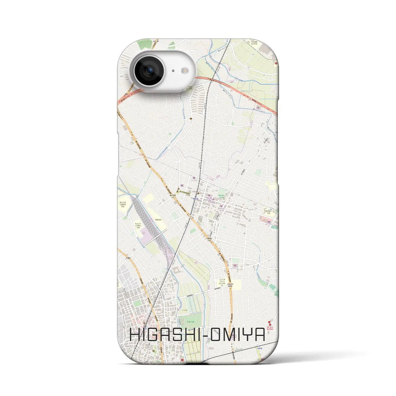 【東大宮(埼玉県)】地図柄iPhoneケース(バックカバータイプ)