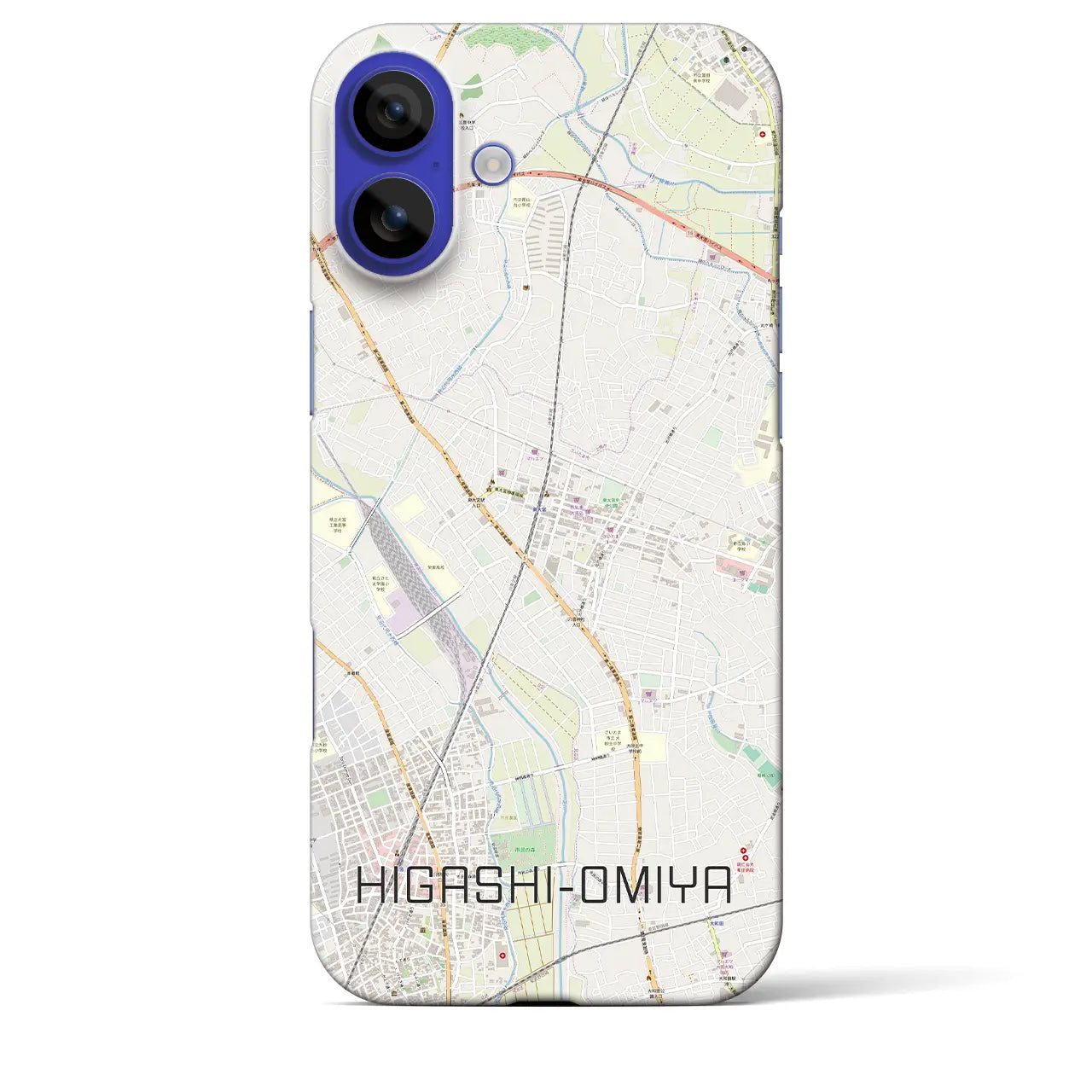 【東大宮(埼玉県)】地図柄iPhoneケース(バックカバータイプ)ナチュラル・iPhone 16 Pro Max 用