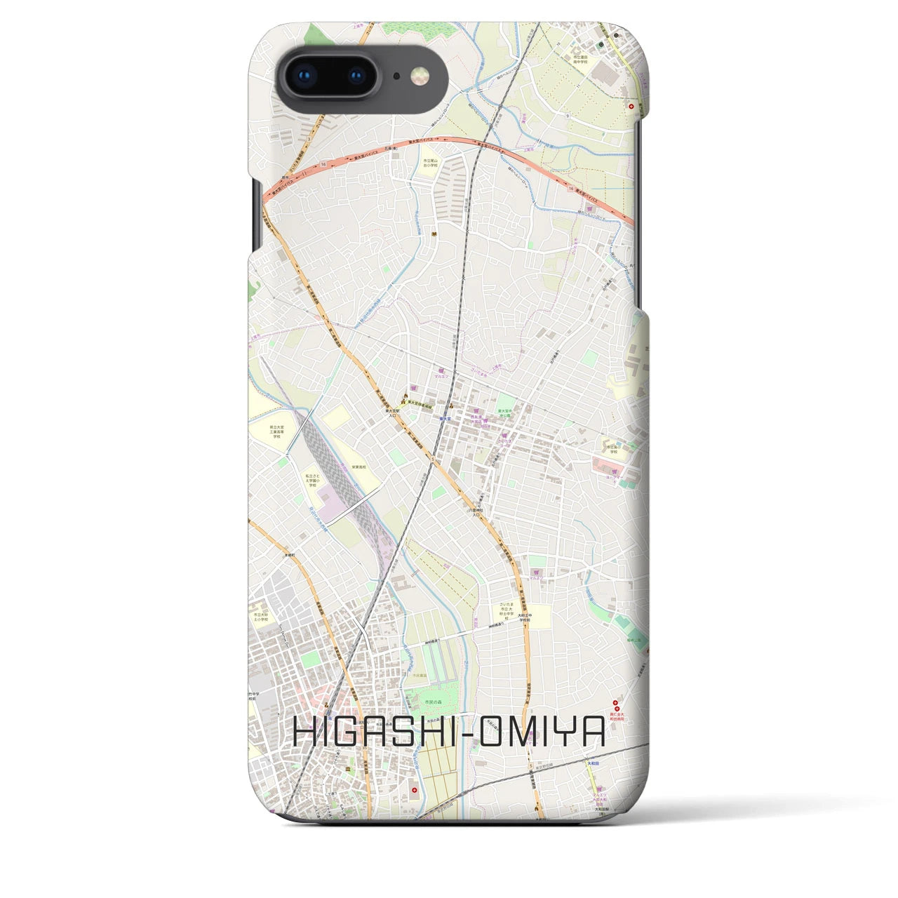 【東大宮(埼玉県)】地図柄iPhoneケース(バックカバータイプ)