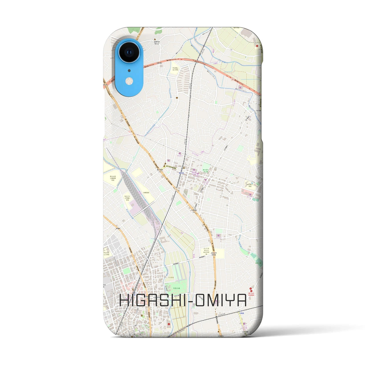 【東大宮(埼玉県)】地図柄iPhoneケース(バックカバータイプ)