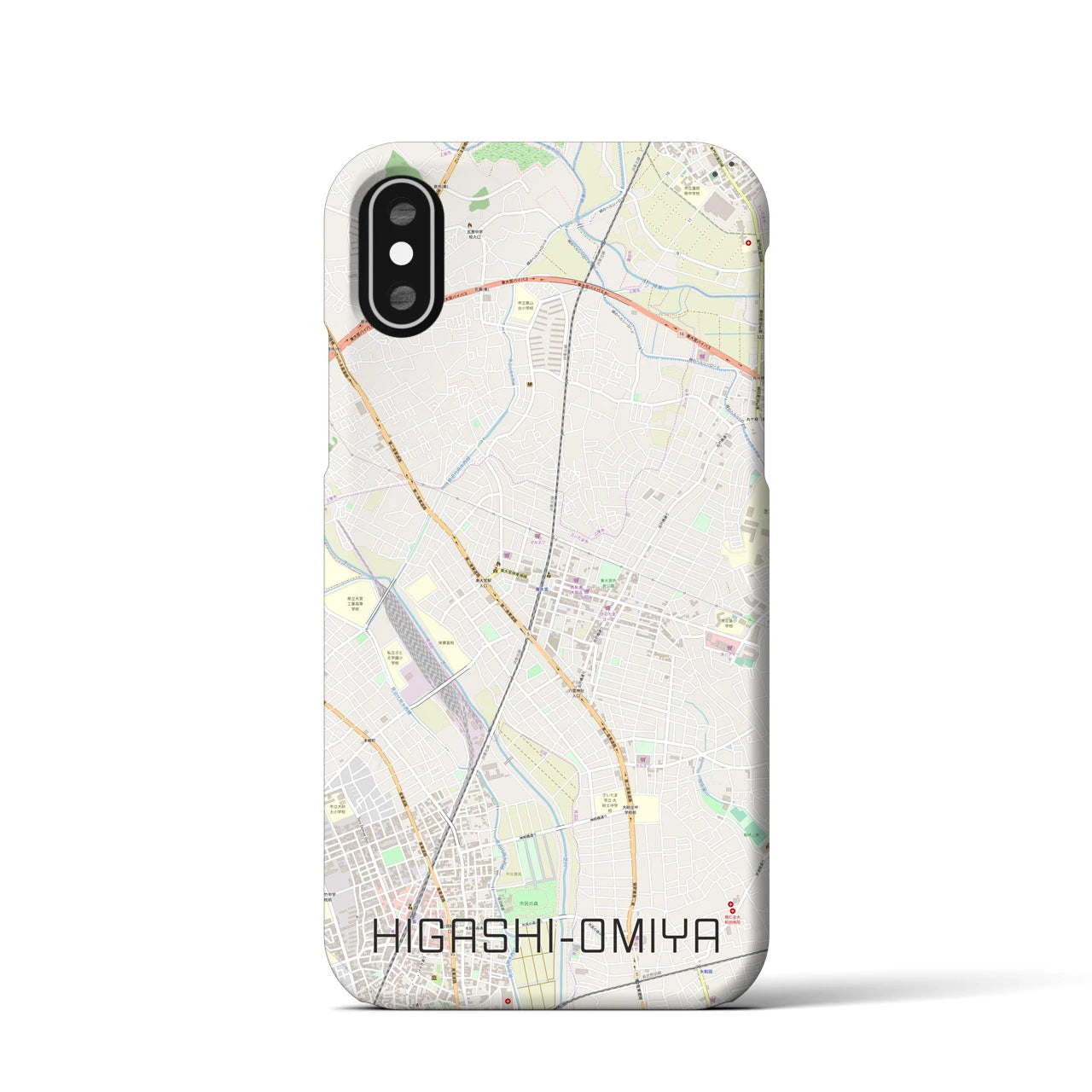 【東大宮(埼玉県)】地図柄iPhoneケース(バックカバータイプ)