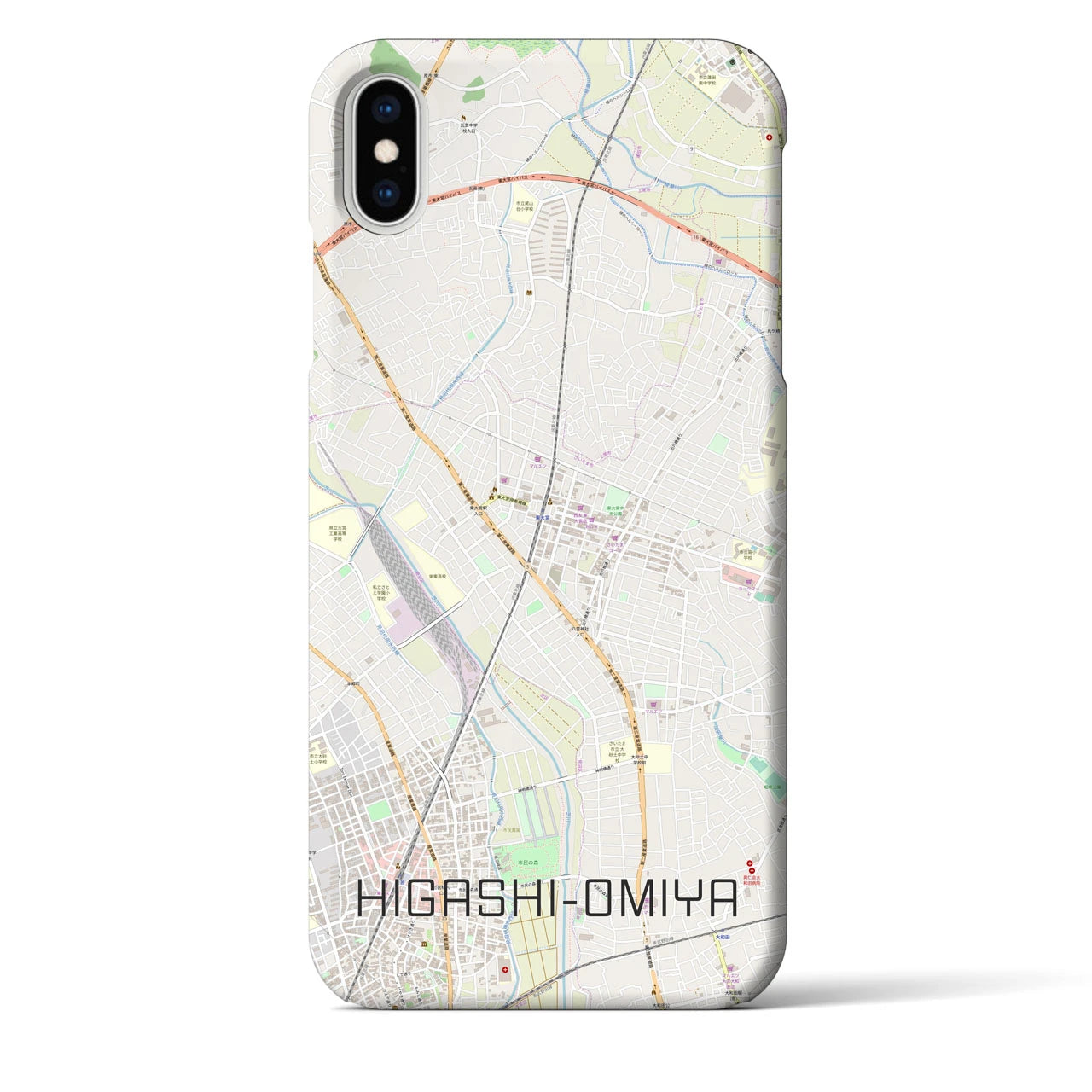 【東大宮(埼玉県)】地図柄iPhoneケース(バックカバータイプ)