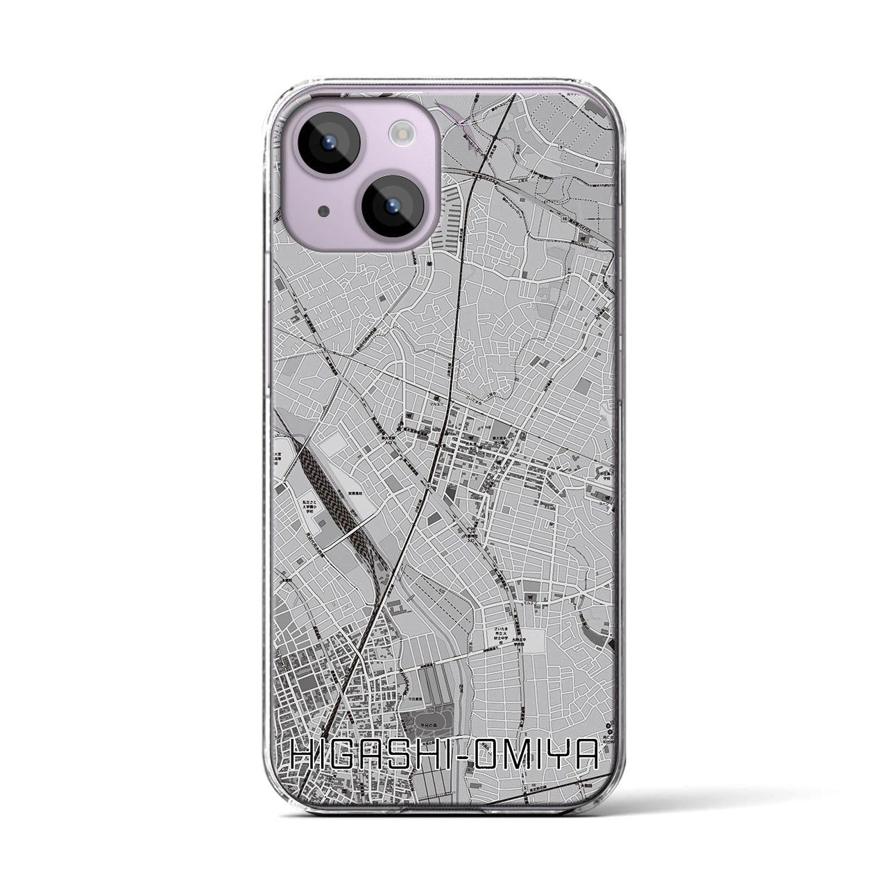 【東大宮(埼玉県)】地図柄iPhoneケース(クリアタイプ)