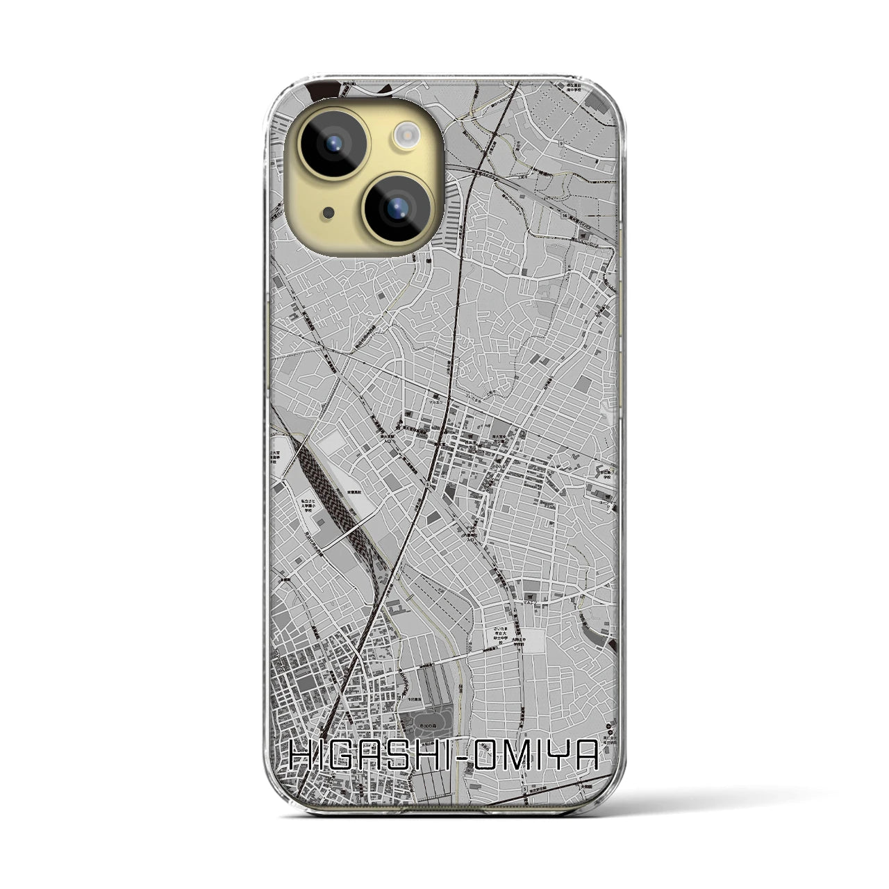 【東大宮(埼玉県)】地図柄iPhoneケース(クリアタイプ)