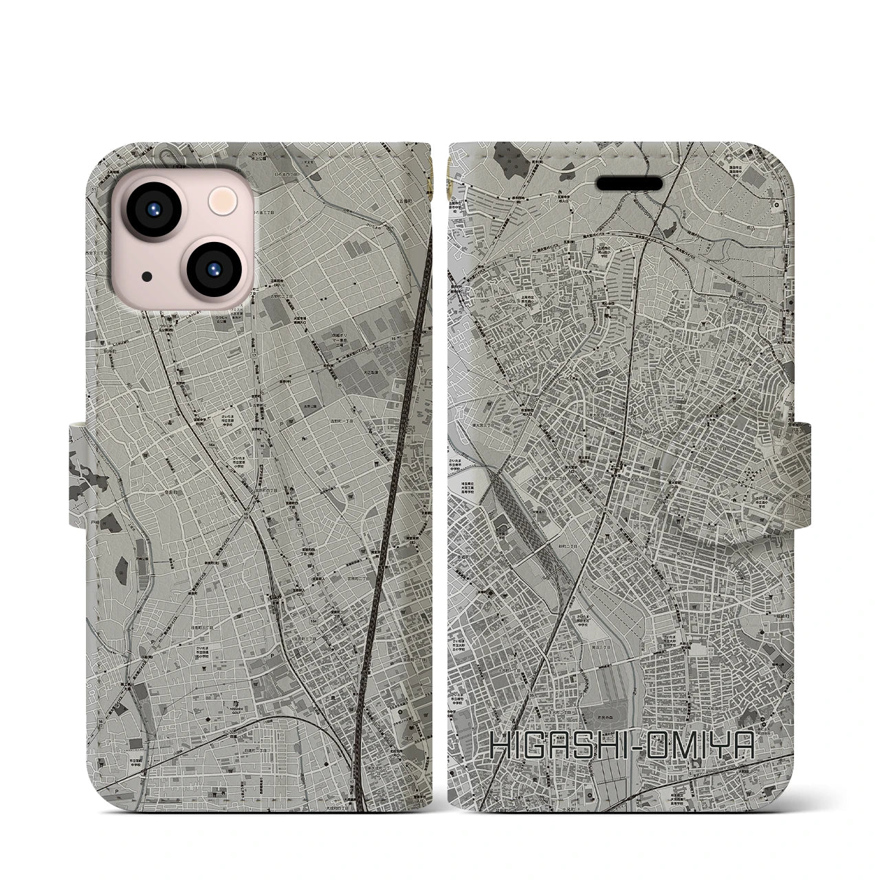 【東大宮(埼玉県)】地図柄iPhoneケース(手帳タイプ)