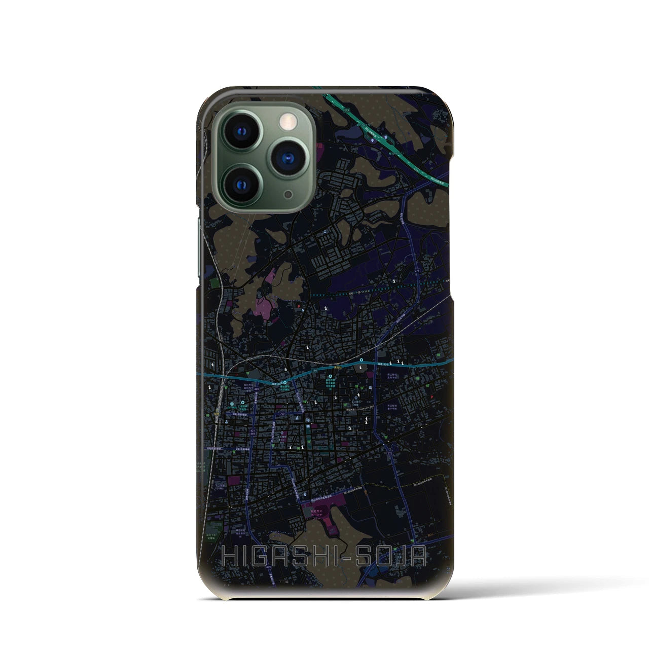 【東総社(岡山県)】地図柄iPhoneケース(バックカバータイプ)