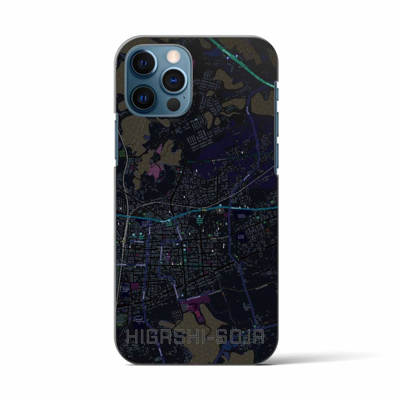 【東総社(岡山県)】地図柄iPhoneケース(バックカバータイプ)