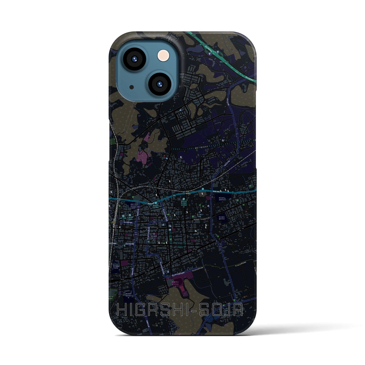 【東総社(岡山県)】地図柄iPhoneケース(バックカバータイプ)