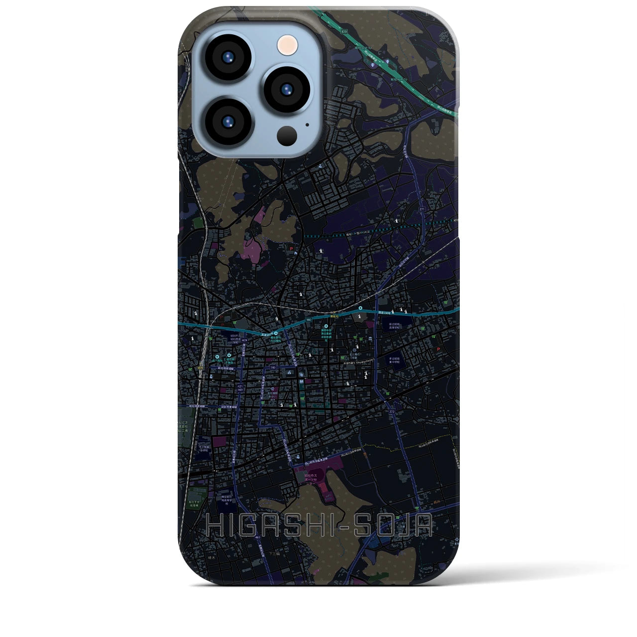 【東総社(岡山県)】地図柄iPhoneケース(バックカバータイプ)