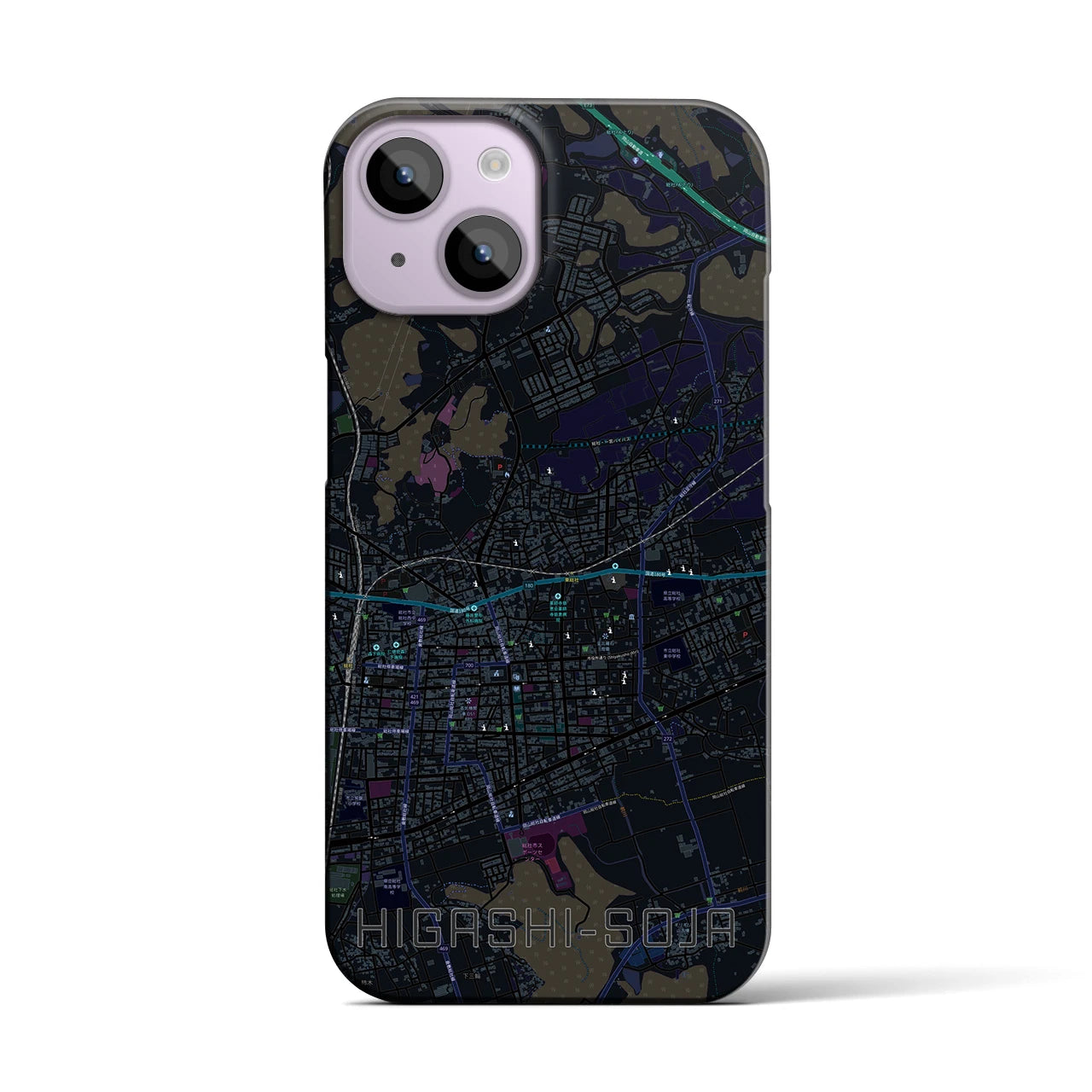【東総社(岡山県)】地図柄iPhoneケース(バックカバータイプ)
