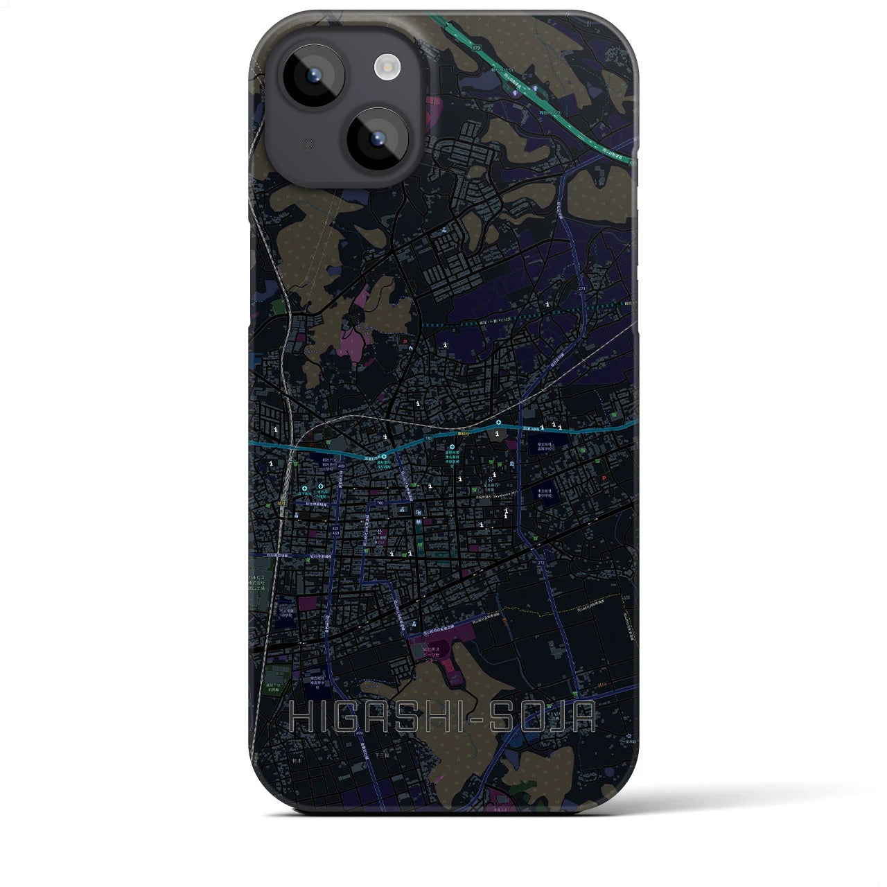 【東総社(岡山県)】地図柄iPhoneケース(バックカバータイプ)