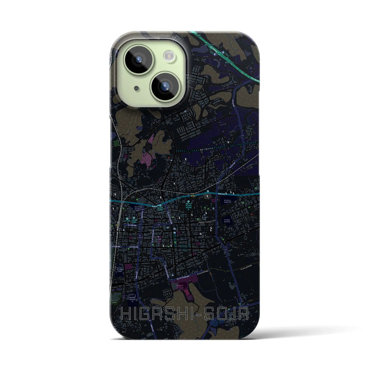 【東総社(岡山県)】地図柄iPhoneケース(バックカバータイプ)