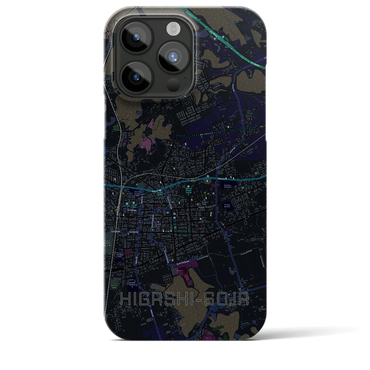 【東総社(岡山県)】地図柄iPhoneケース(バックカバータイプ)