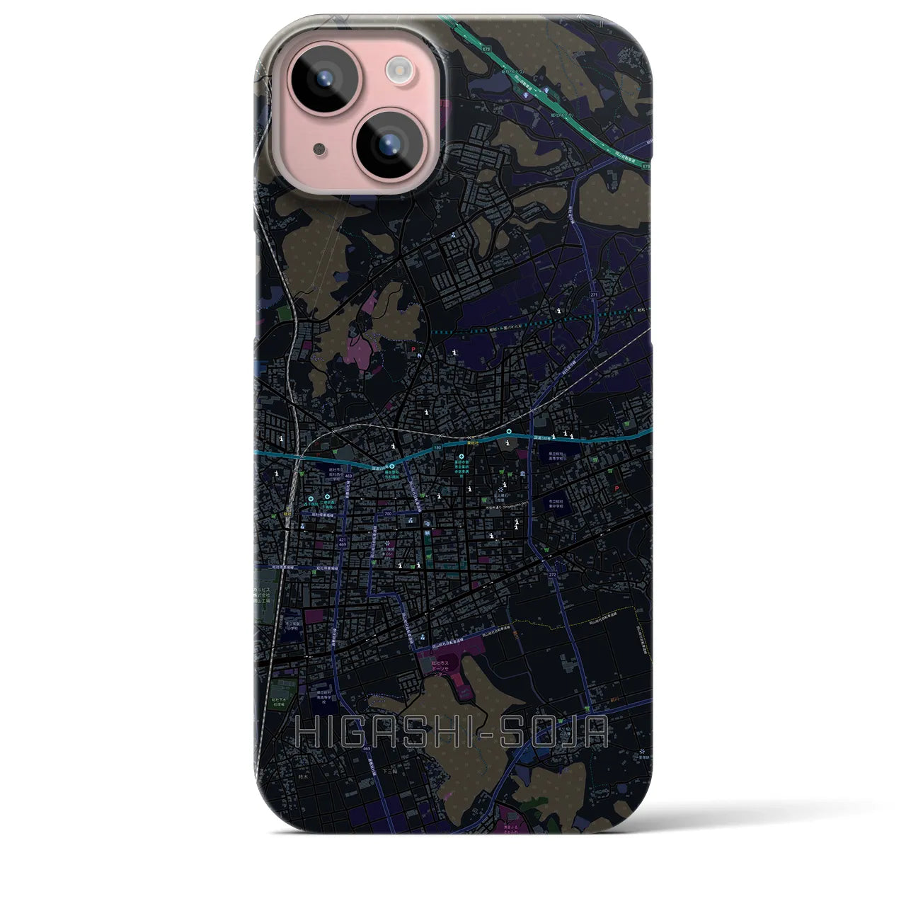 【東総社(岡山県)】地図柄iPhoneケース(バックカバータイプ)