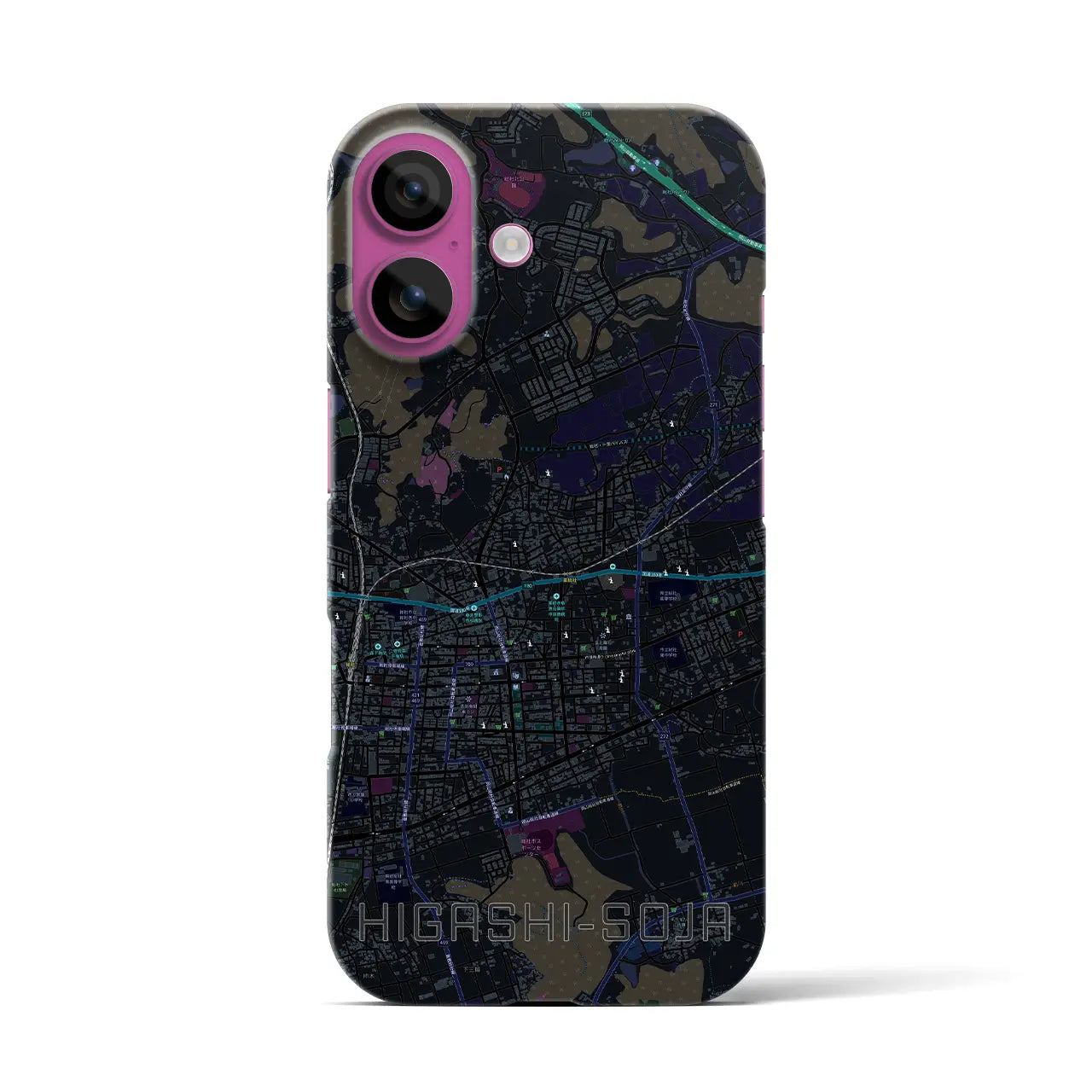 【東総社(岡山県)】地図柄iPhoneケース(バックカバータイプ)