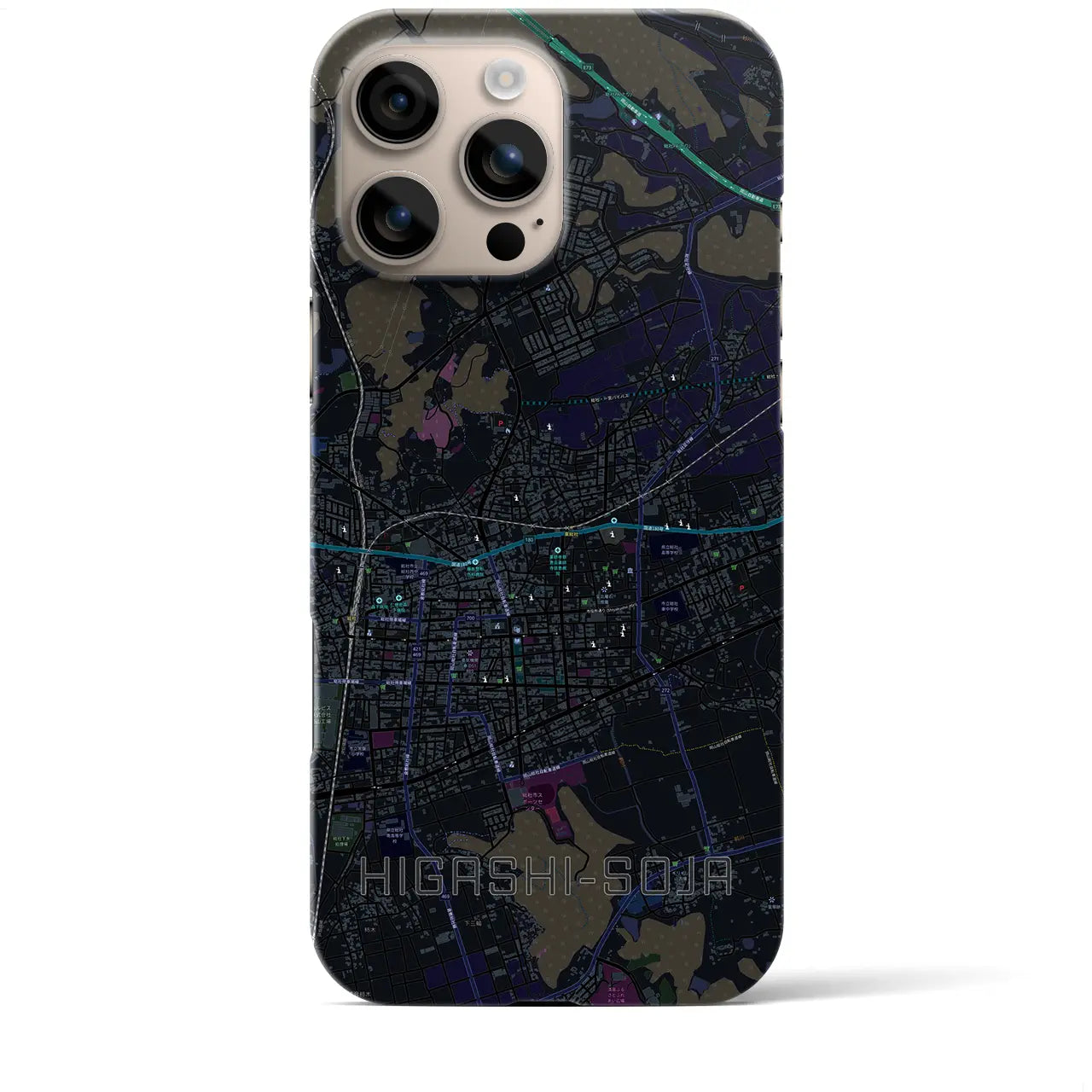 【東総社(岡山県)】地図柄iPhoneケース(バックカバータイプ)