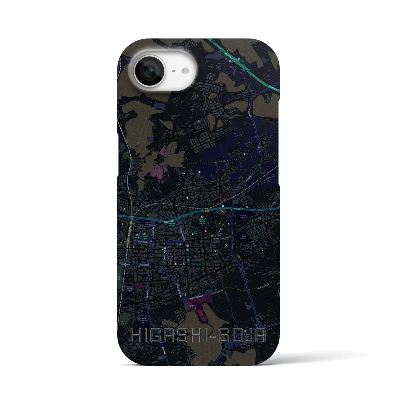 【東総社(岡山県)】地図柄iPhoneケース(バックカバータイプ)