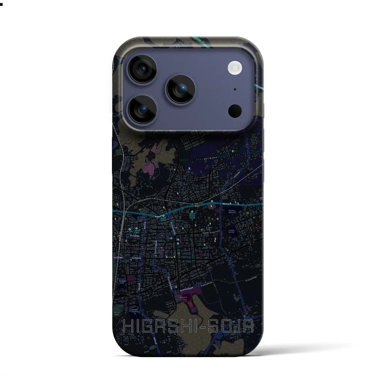 【東総社(岡山県)】地図柄iPhoneケース(バックカバータイプ)