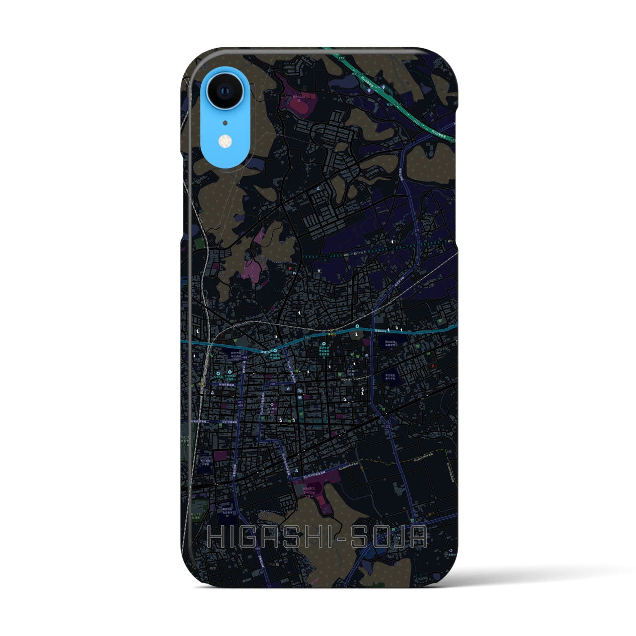 【東総社(岡山県)】地図柄iPhoneケース(バックカバータイプ)