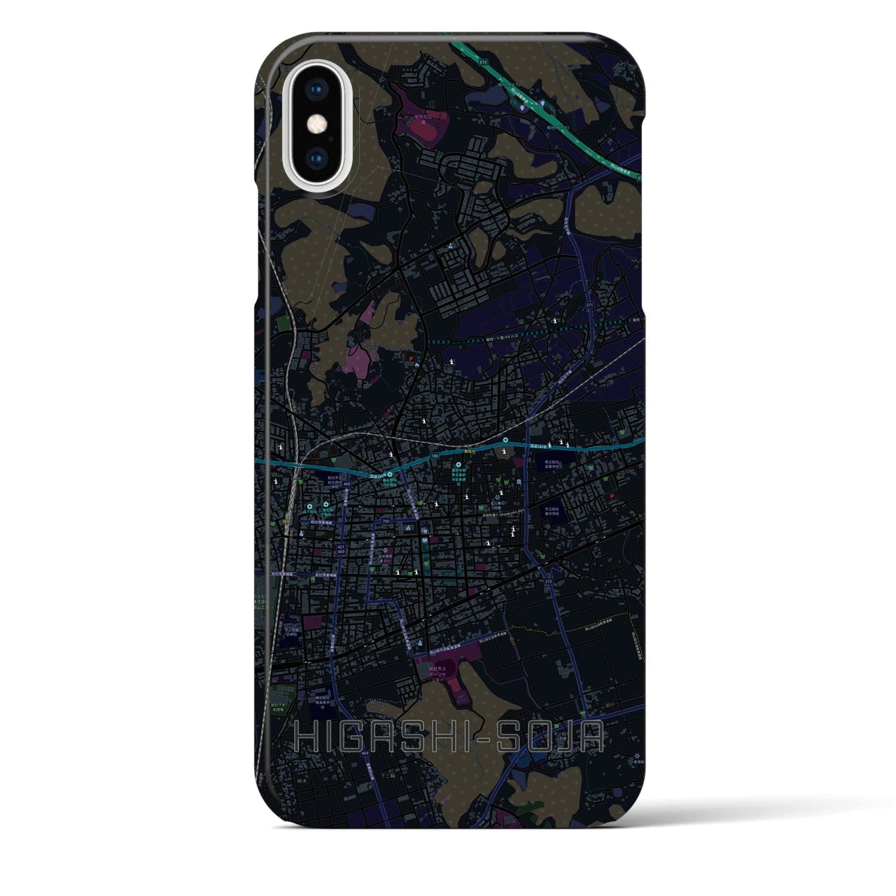 【東総社(岡山県)】地図柄iPhoneケース(バックカバータイプ)