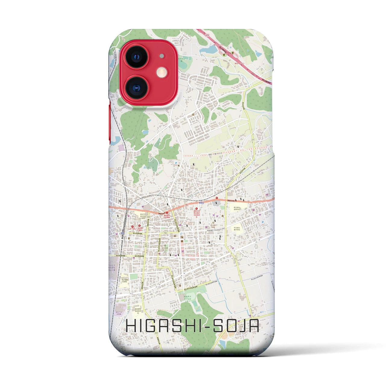 【東総社(岡山県)】地図柄iPhoneケース(バックカバータイプ)