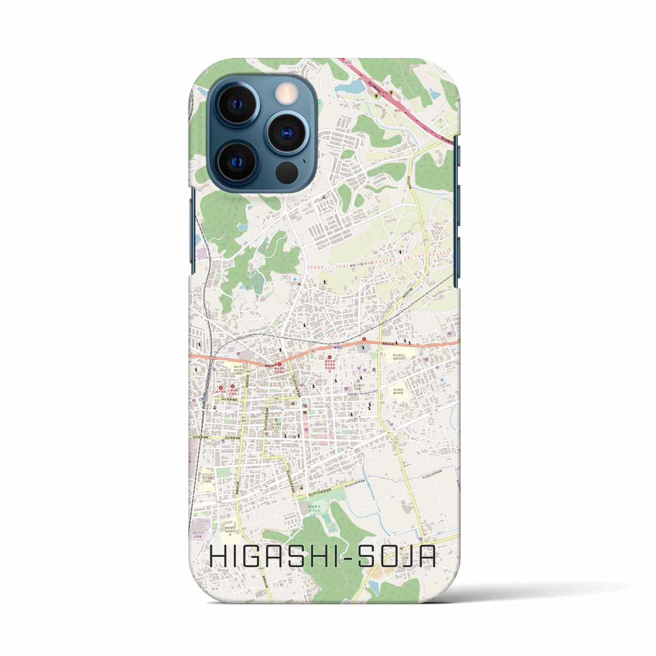 【東総社(岡山県)】地図柄iPhoneケース(バックカバータイプ)