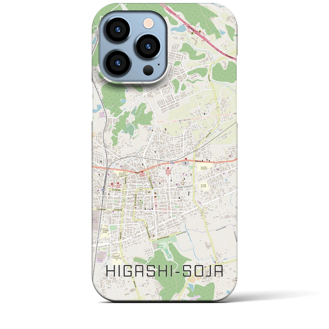 【東総社(岡山県)】地図柄iPhoneケース(バックカバータイプ)