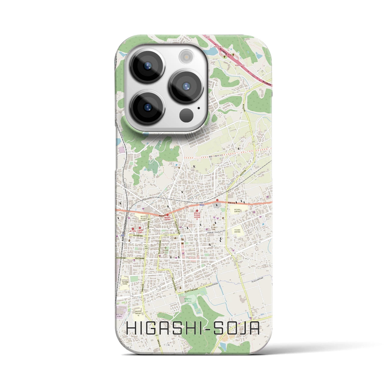 【東総社(岡山県)】地図柄iPhoneケース(バックカバータイプ)