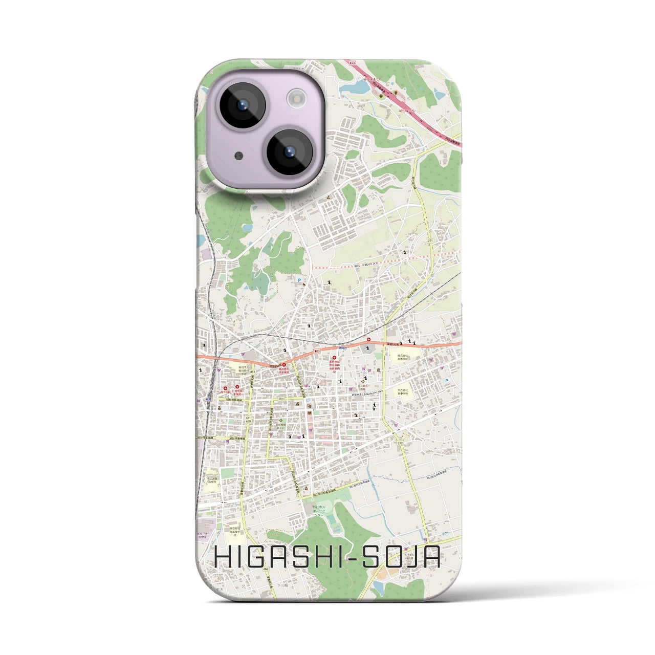 【東総社(岡山県)】地図柄iPhoneケース(バックカバータイプ)