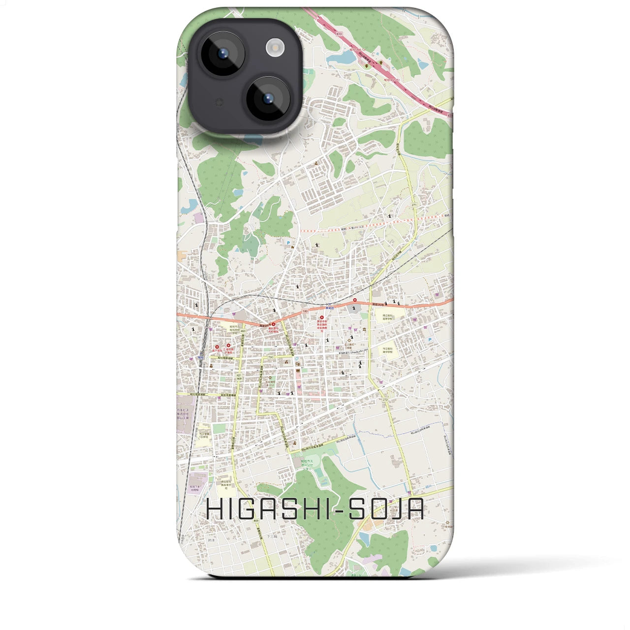 【東総社(岡山県)】地図柄iPhoneケース(バックカバータイプ)