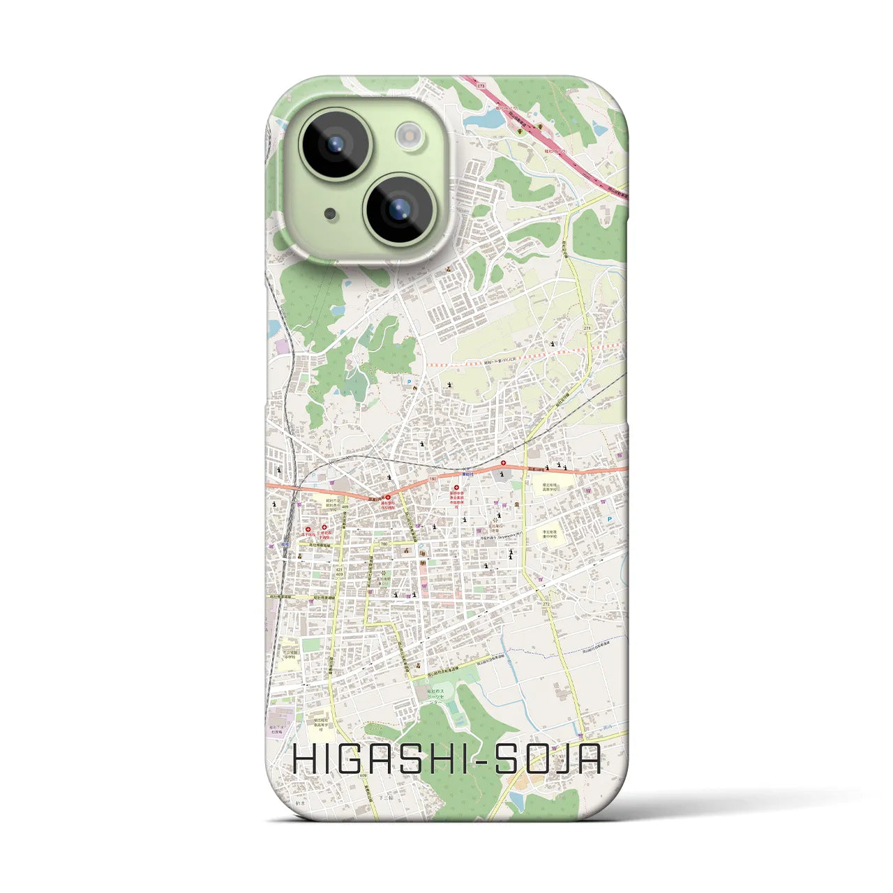 【東総社(岡山県)】地図柄iPhoneケース(バックカバータイプ)