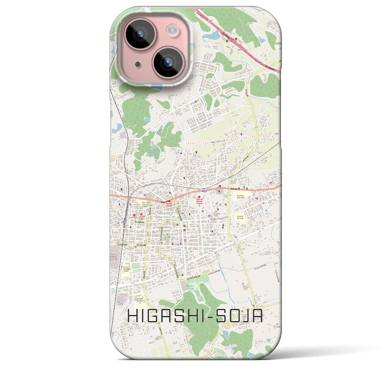 【東総社(岡山県)】地図柄iPhoneケース(バックカバータイプ)