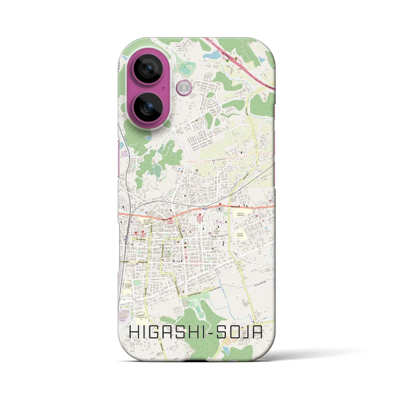【東総社(岡山県)】地図柄iPhoneケース(バックカバータイプ)
