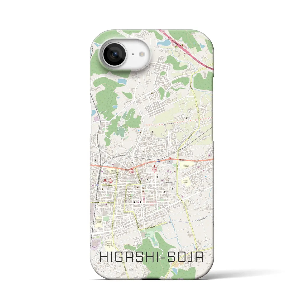 【東総社(岡山県)】地図柄iPhoneケース(バックカバータイプ)